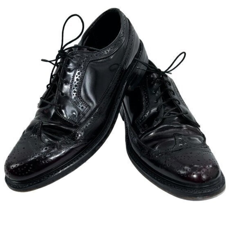 Cats Paw By Foster Wingtip Longwing Brown Leather Shoes‎ Size 9.5 D Non Slip